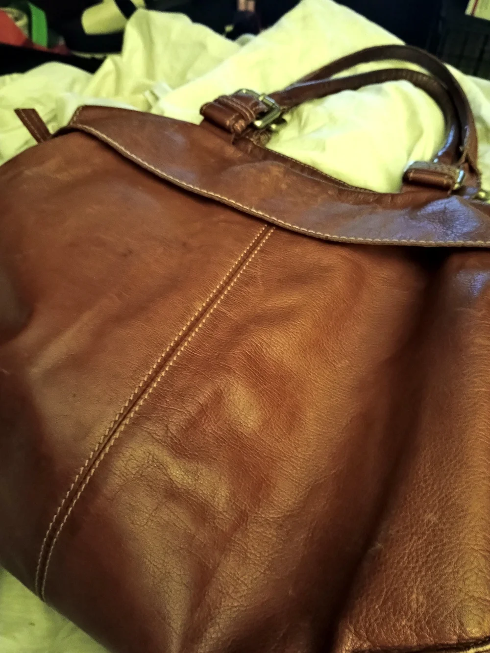 SUNDANCE BROWN ITALIAN LEATHER HANDBAG!! BEAUTIFUL! DISTRESSED